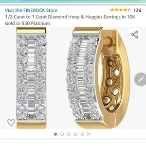 1/2 carat to 1 carat Diamond Huggies